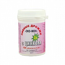 Дрожжи пивные Эко-Мон с цинком 100 шт. табл. 0.5 г